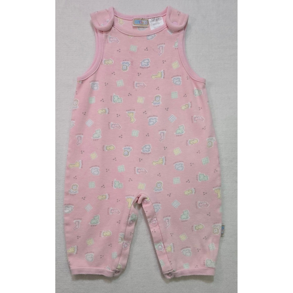 McBaby Baby Romper Pink Animal Print Sleeveless Snap Closure‎ 6-9 Months